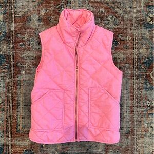 Pink quilted zip up vest